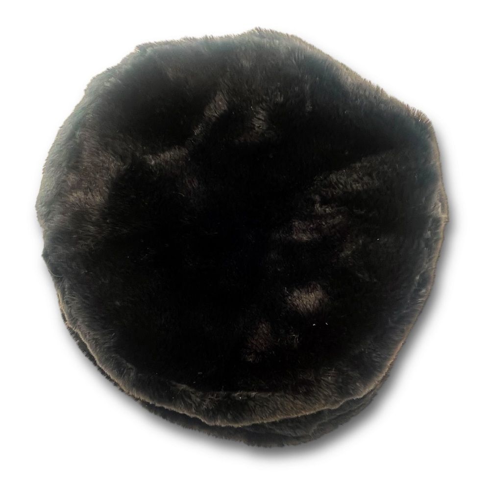 Black Faux Fur Bucket Hat Winter Soft Plush Fuzzy Warm Outerwear Unisex One Size - Picture 8 of 11